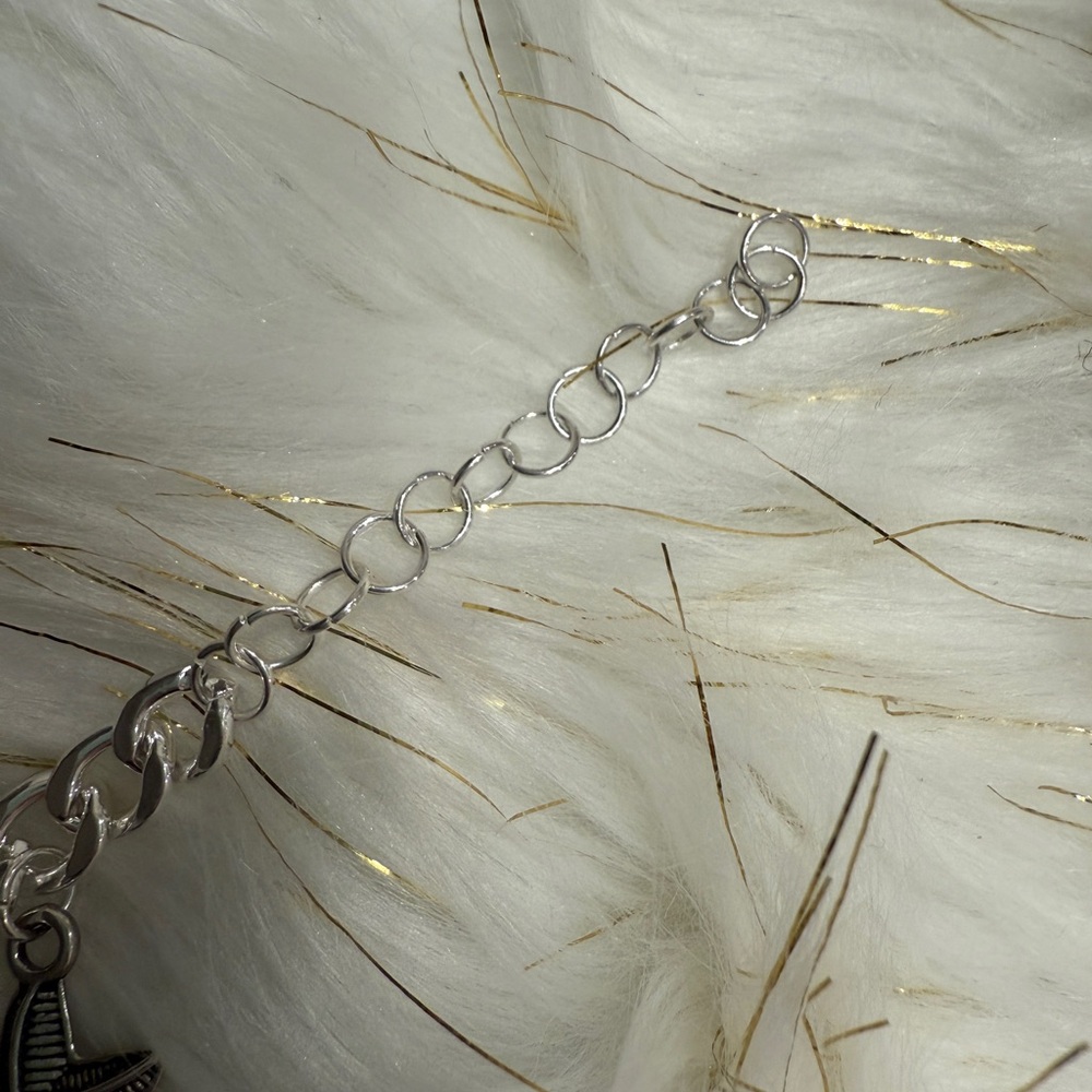 Handmade Silver Plated Charm Bracelet with Sea Charms - Picture 8 of 9
